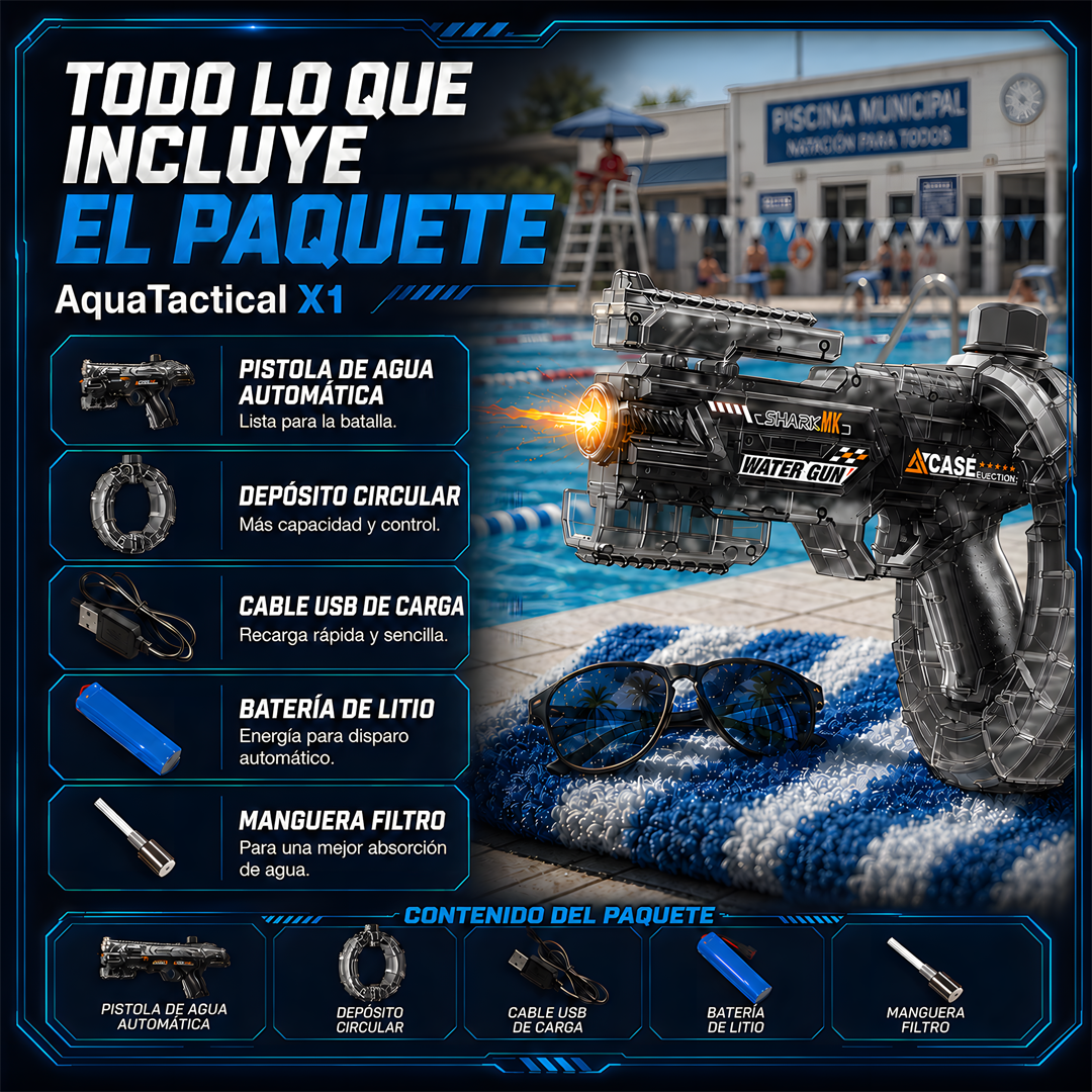 AquaTactical - Pistola De Agua Automática